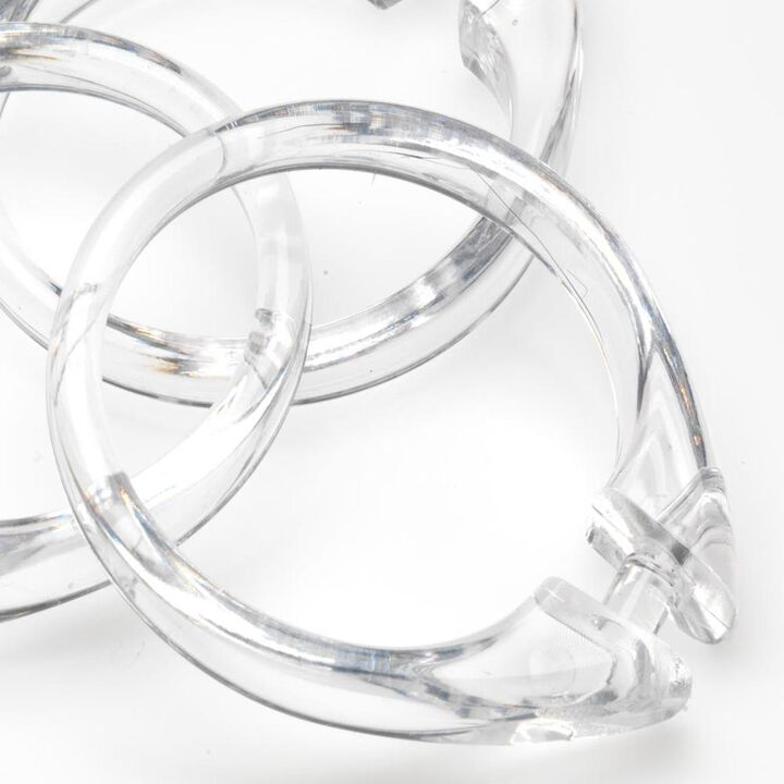 Carnation Home "Snap" Plastic Shower Curtain Hooks in Super Clear