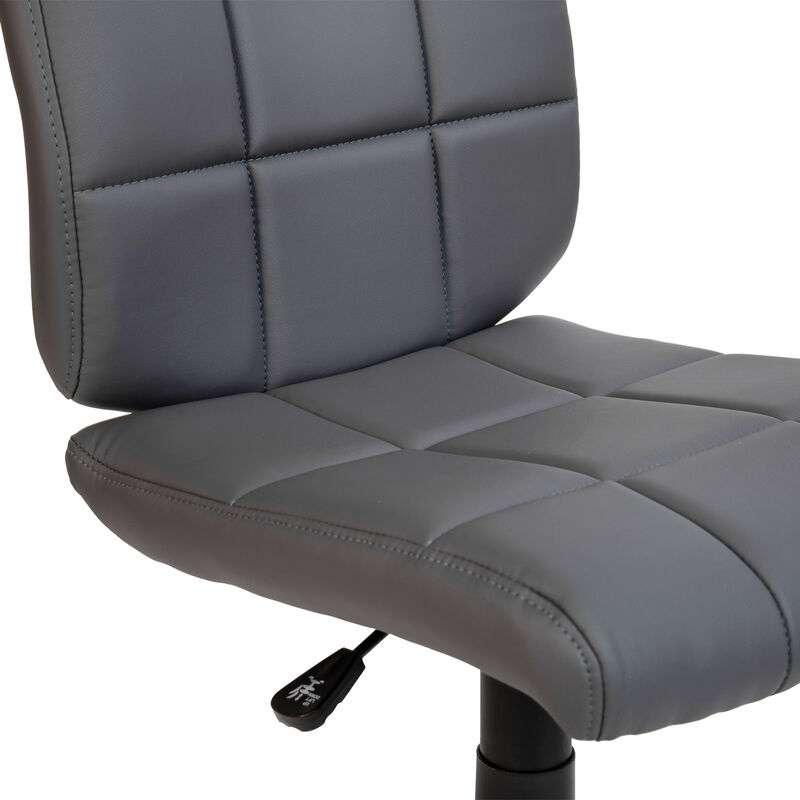 Clayton Mid-Back Quilted Vinyl Swivel Task Office Chair image number 6
