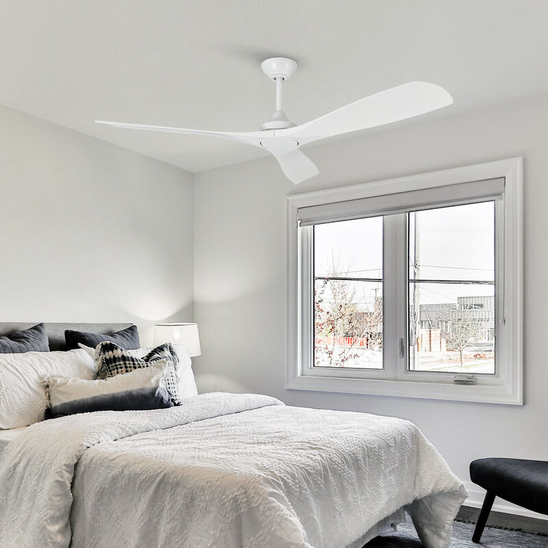 52 in. Matte White 6-Speed Reversible Ceiling Fan with Remote without Light