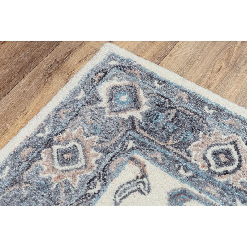 Hand Tufted Cut Pile Wool/ Polyester Rug, 5' x 7'6"