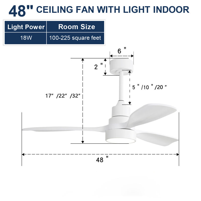 ELEMENT ACE Elegant Indoor Wood Ceiling Fan With Energy Efficient LED Lighting image number 2
