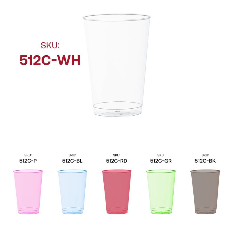 12 oz. Clear White Plastic Party Cups (240 Cups) image number 6