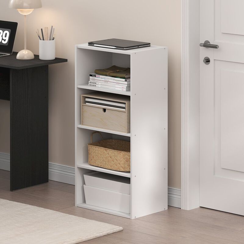 Basic 4-Tier Open Shelf Bookcase, Bookshelf, Storage Organizer, 11 x 17 x 35