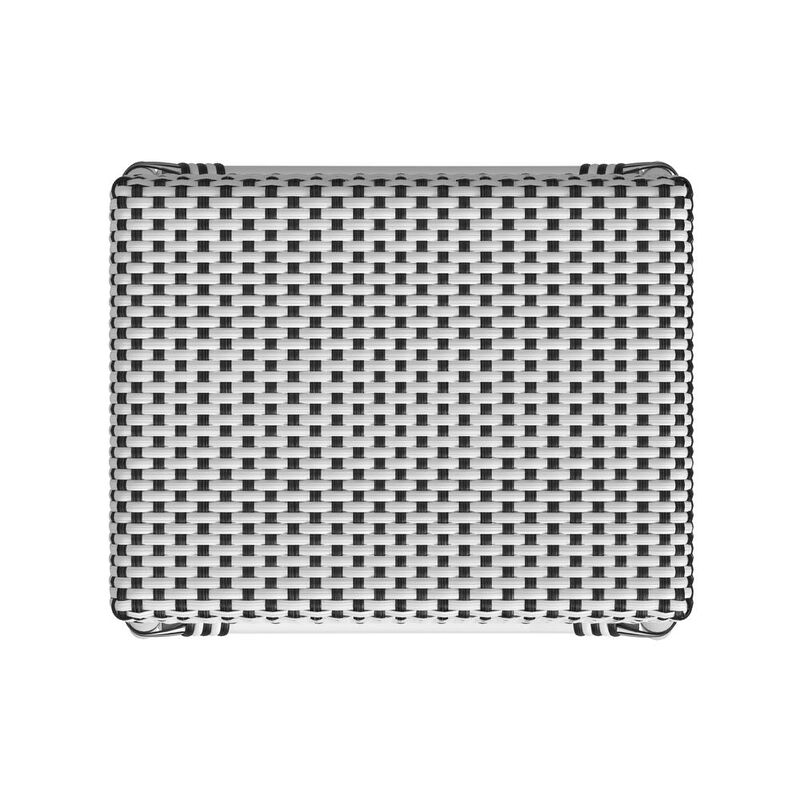 Butler Specialty Robias Rectangular Rattan 24.5 Counter Stool, White and Black Dot