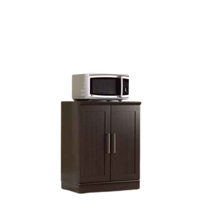 QuikFurn Contemporary Kitchen Storage Microwave Cabinet in Dark Oak