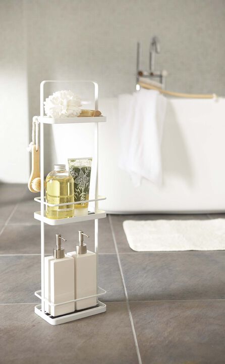 Shower Caddy - Large, White - Dimensions: L 4.72 x W 7.09 x H 26.38 inches