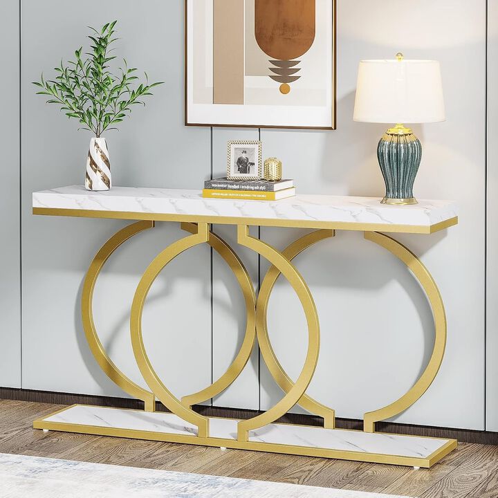 Tribesigns Modern Wood Console Table with Metal Frame