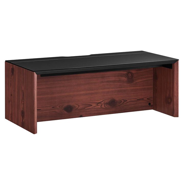 Modway EEI-6206-BLK-CHE Kinetic 38" Wall-Mount Office Desk, Black Cherry