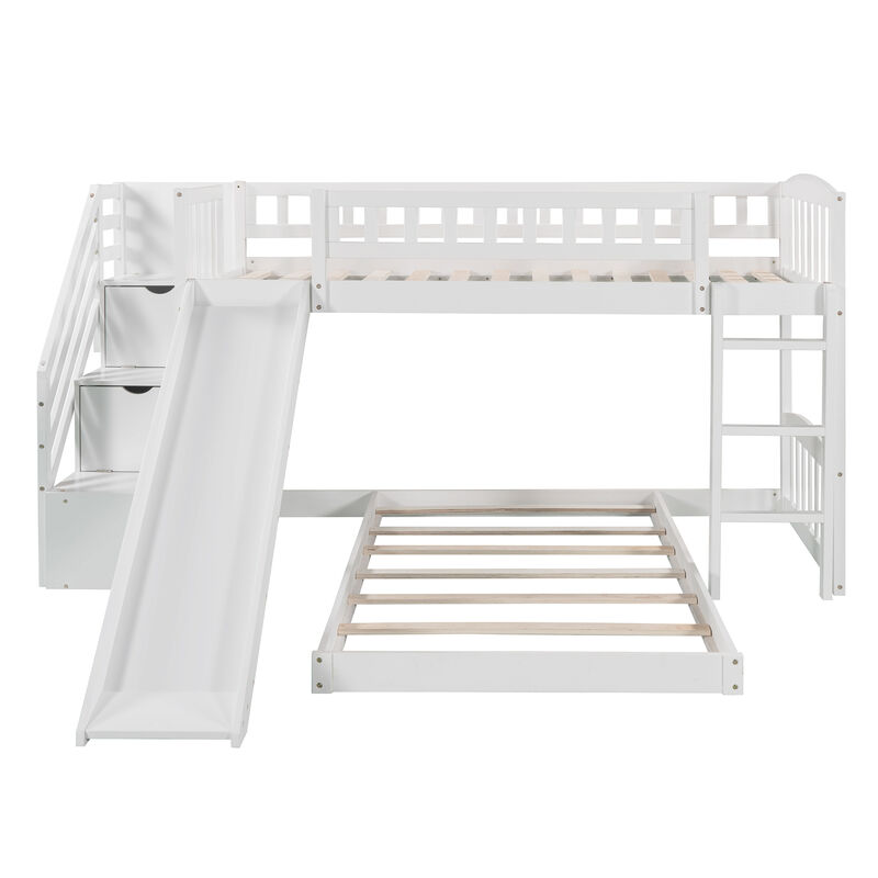 Merax Bunk Bed with Two Drawers and Slide