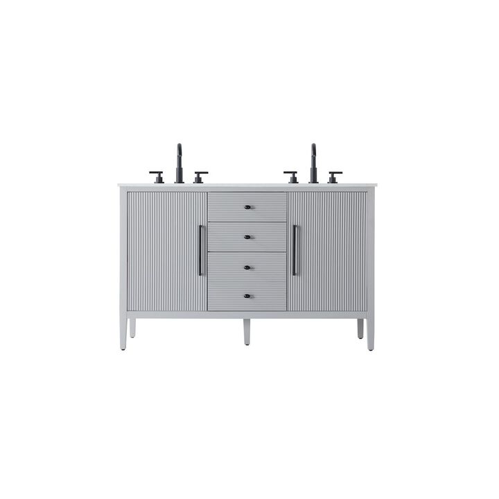 Elegant Kitchen and Bath 54 inch Double Bathroom Vanity in Grey