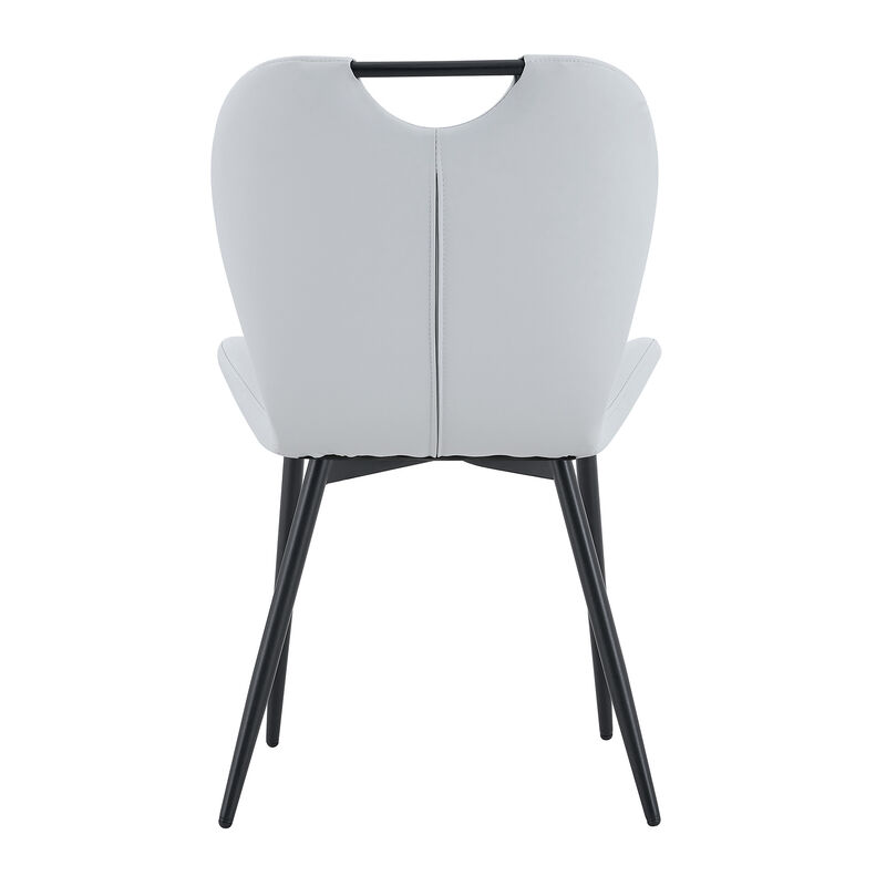 Whisen Set of 4 Upholstered Dining Chairs with Metal Handle, Fabric & Metal Frame, Ergonomic Accent Chairs for Dining Room, Living Room, Office image number 8