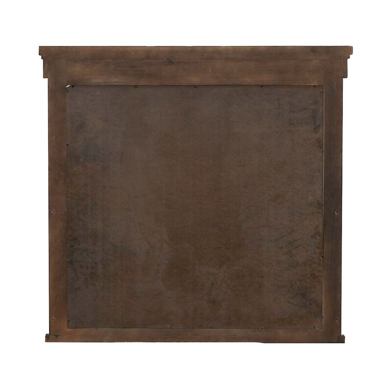 Liberty Furniture Carolina Park Mirror Transitional Wood Framed 42" x 40" - Amber Brown image number 4