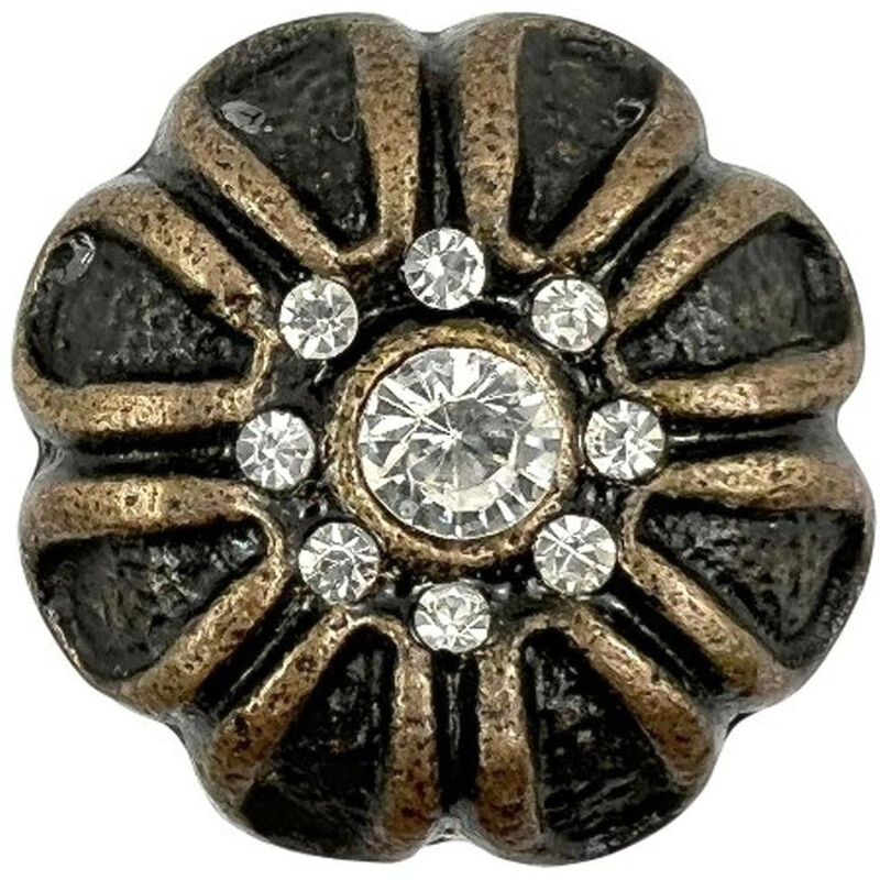 HomeRoots Set of Six Black And Gold Scalloped Knob Iron Drawer Pull Knobs image number 3