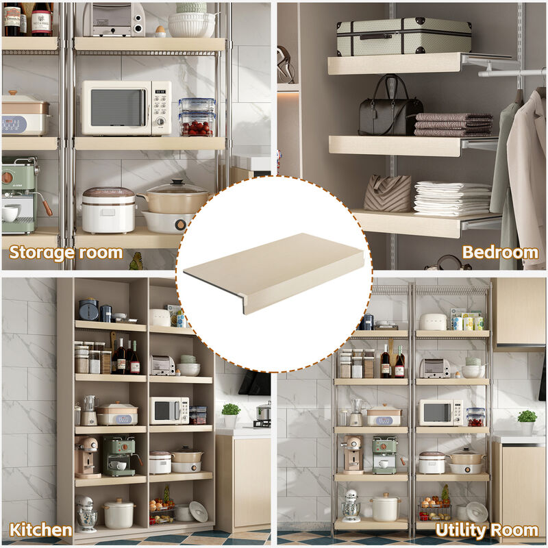 ELEMENT ACE 5 Pack Foamed PVC Wire Shelf Covers Removable Wire Rack Covers for Closet, Pantry, Cabinet, Bathroom and Kitchen Shelving Decoration image number 1
