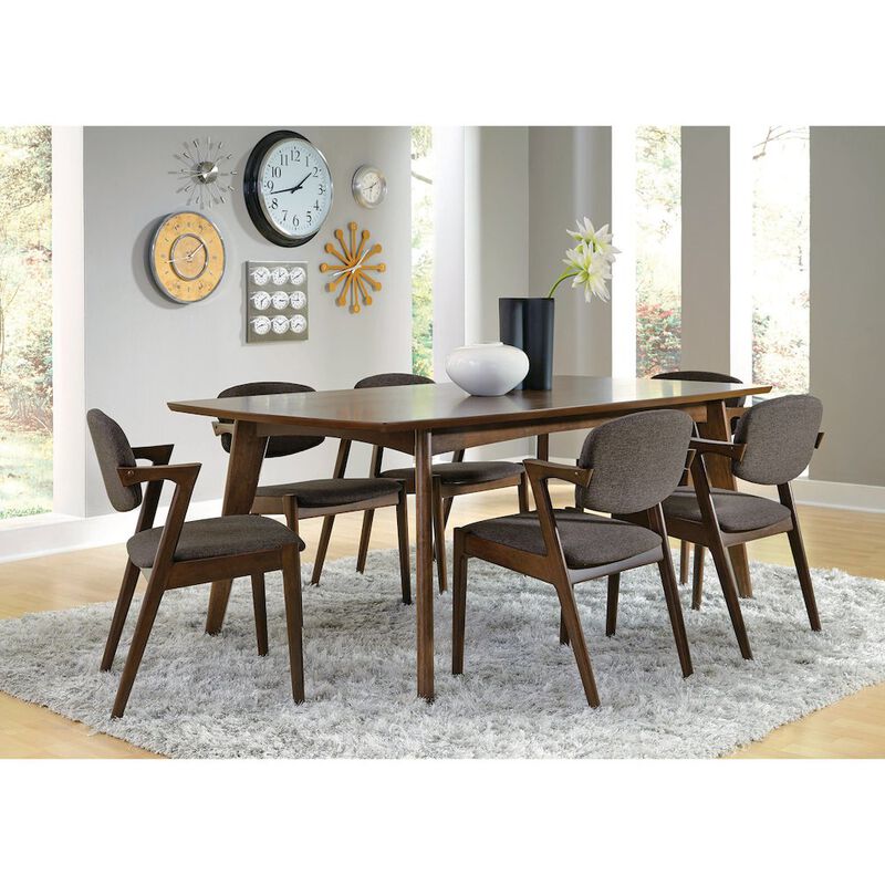 Simple Relax Set of 2 Dining Side Chairs in Grey and Dark Walnut image number 1