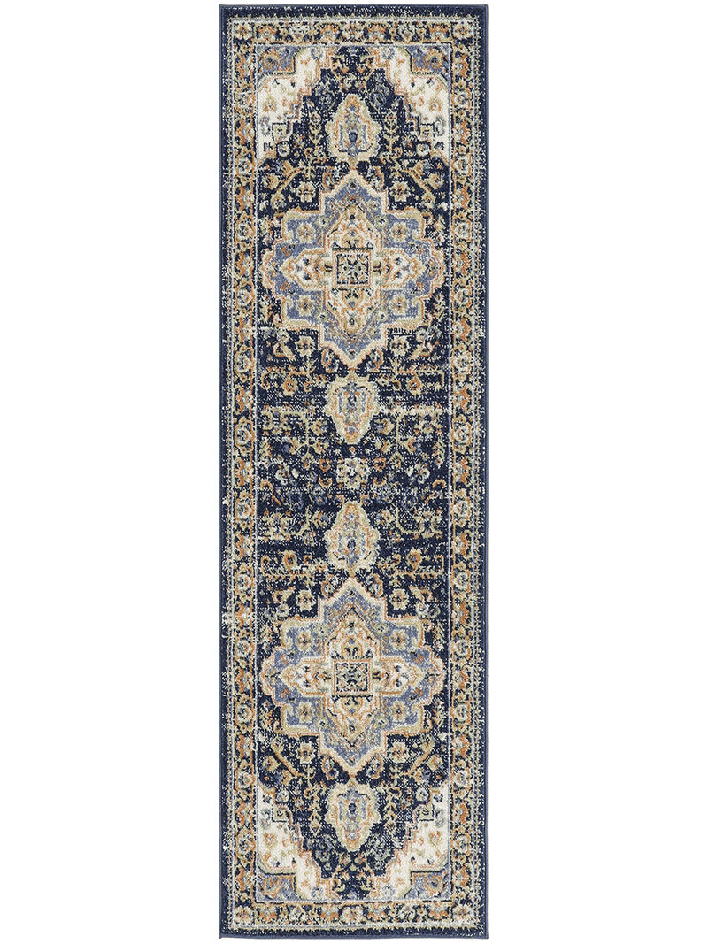 Nourison Essentials Persian NRE07 Navy 2'2" x 10' Rug