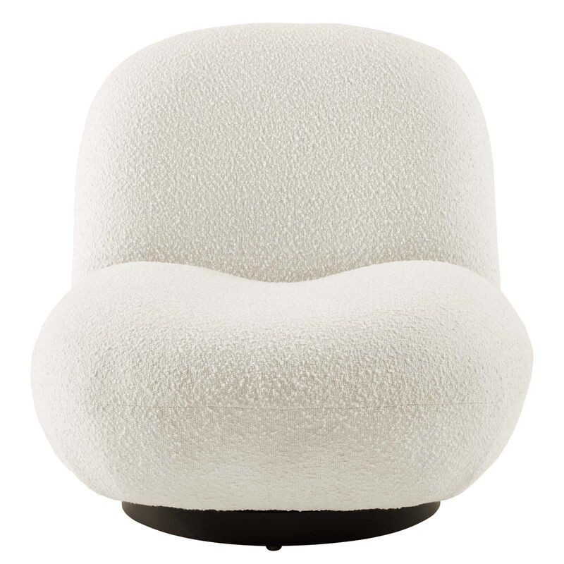 Kindred Boucle Upholstered Upholstered Fabric Swivel Chair White EEI-5486-BLK-IVO image number 0