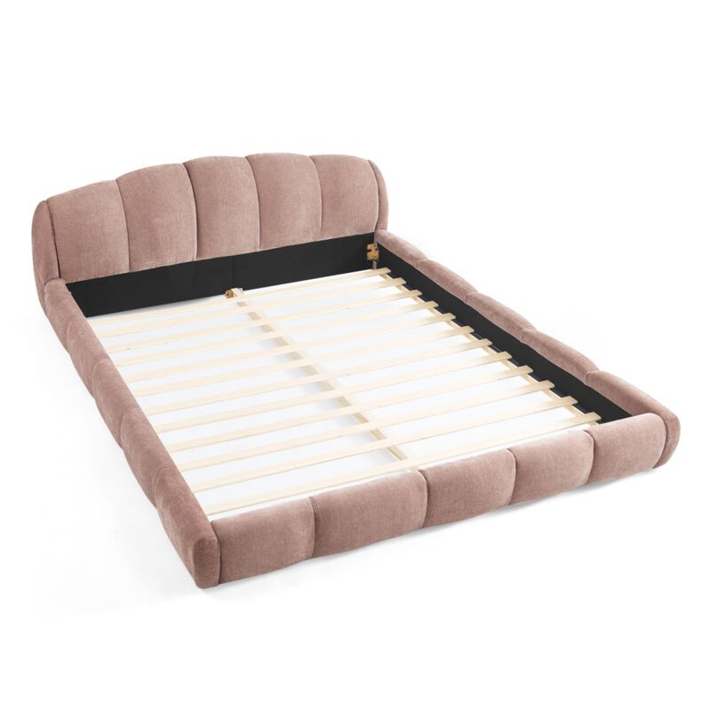 Nefjad Chenille Upholstered Platform Bed Frame image number 6