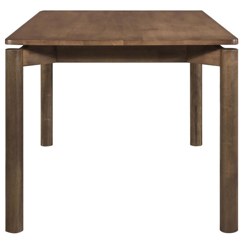Rida Dining Table, Rich Dark Brown Hardwood, Rectangular 59 Inch Top
