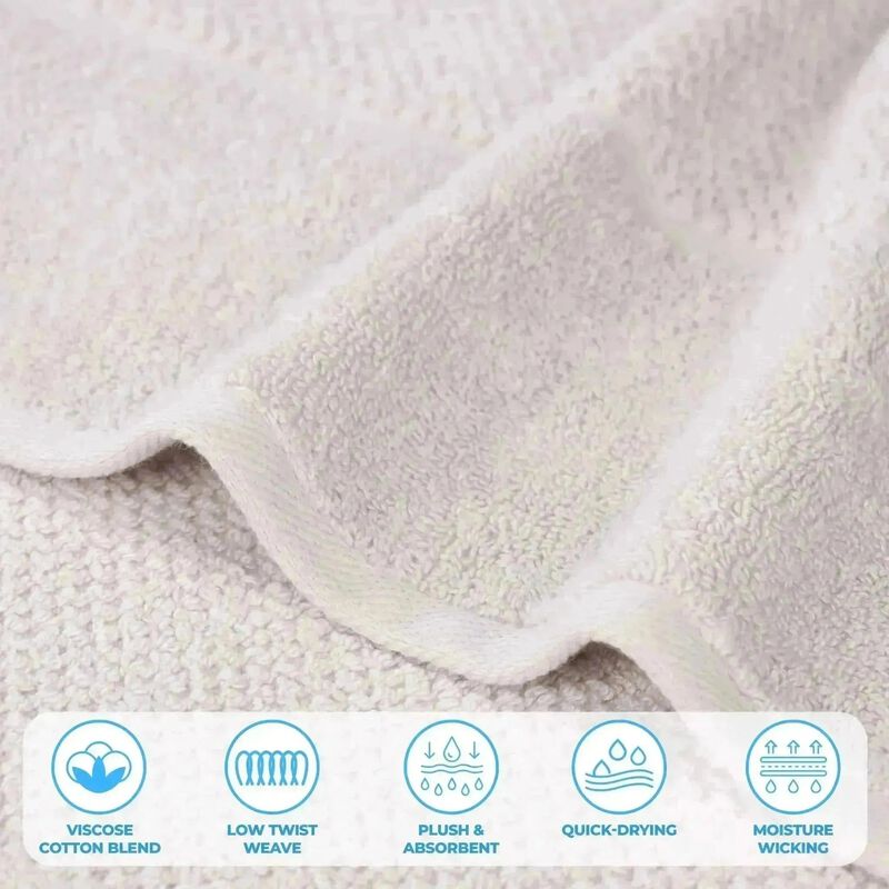 6 Piece Hand Towel Set in Viscose Cotton Blend with Textured Design image number 5