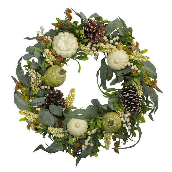 Gourds and Foliage Artificial Thanksgiving Wreath - 24-Inch  Unlit
