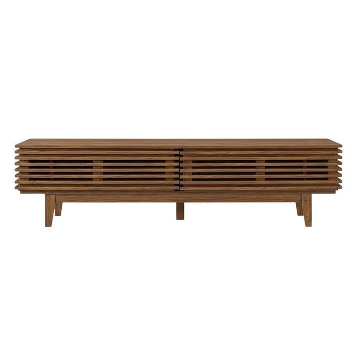 Brown wood TV stand with sleek design and sturdy construction