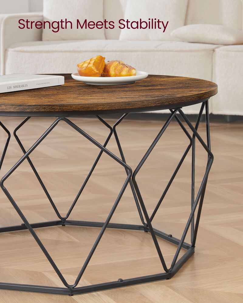 Modern Round Coffee Table - Sleek Wood Design, Perfect for Living Room Decor image number 6