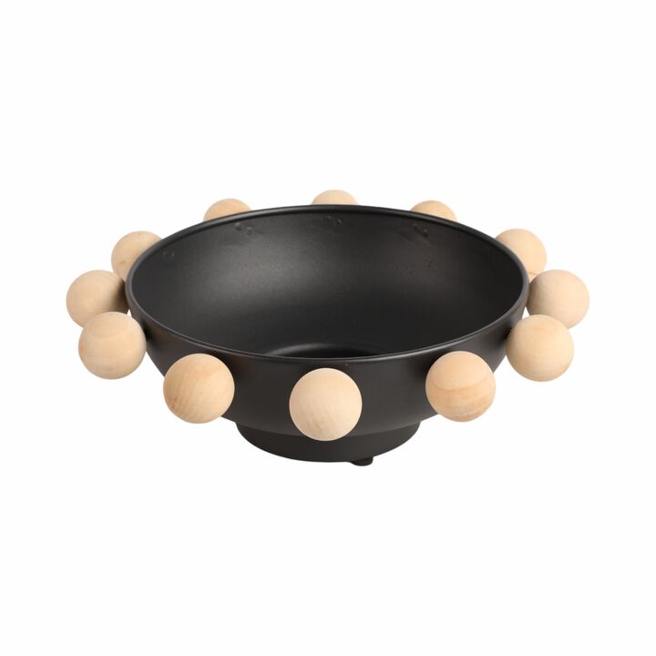 13" Bowl W/ Large Wooden Knobs