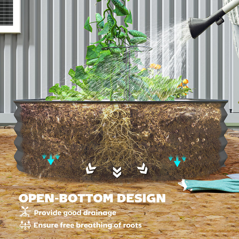 Hivvago 2-Piece Raised Garden Bed Set with Metal Stakes image number 6
