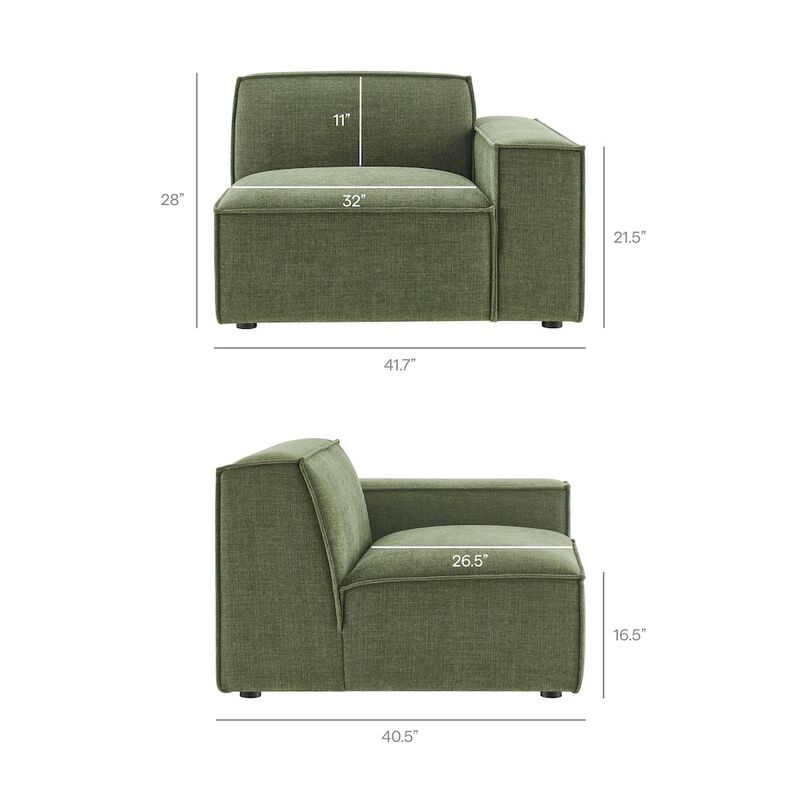 Restore 3-Piece Performance Fabric Upholstered Modular Sofa Set image number 4