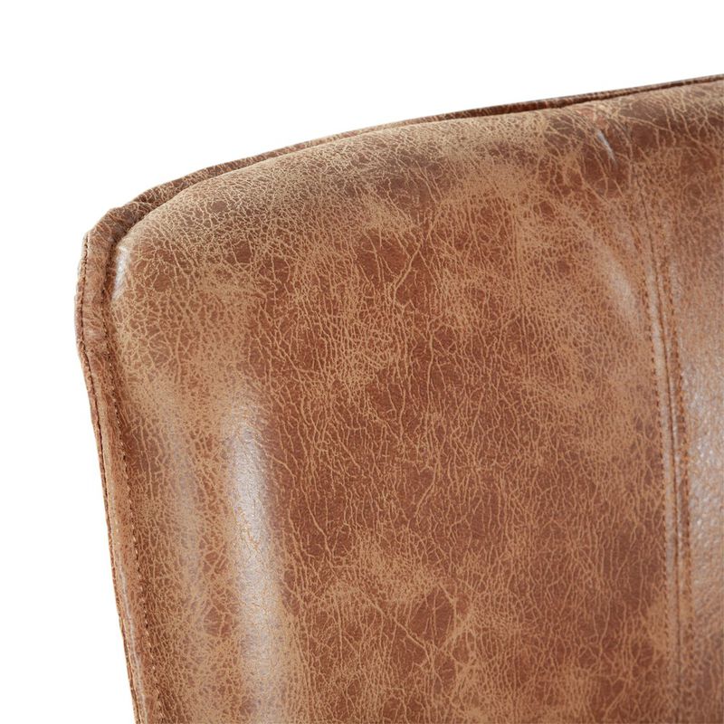 World Interiors Avery Counter Chair in Tan Leather with Matte Brown Legs image number 5