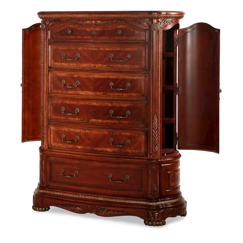 Michael Amini Cortina 6-Drawer Chest - Honey Walnut