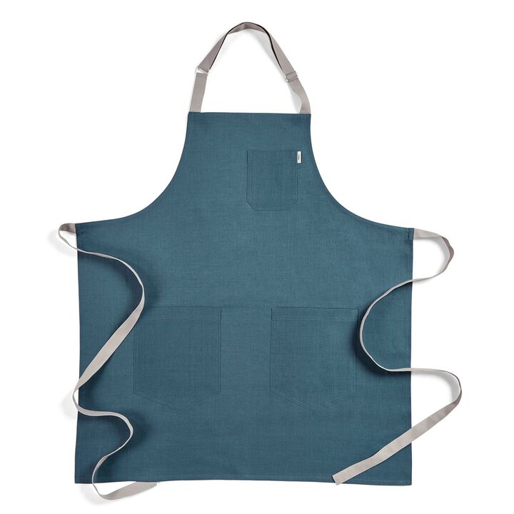 Solino Home 100% Pure Linen Apron - Linen Bib Apron