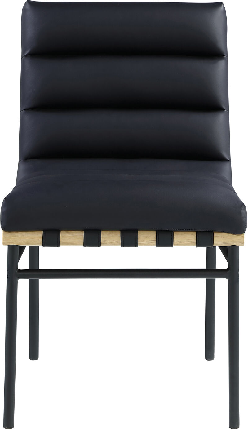 Meridian Furniture Burke Black Vegan Leather Dining Chair, Set of 2