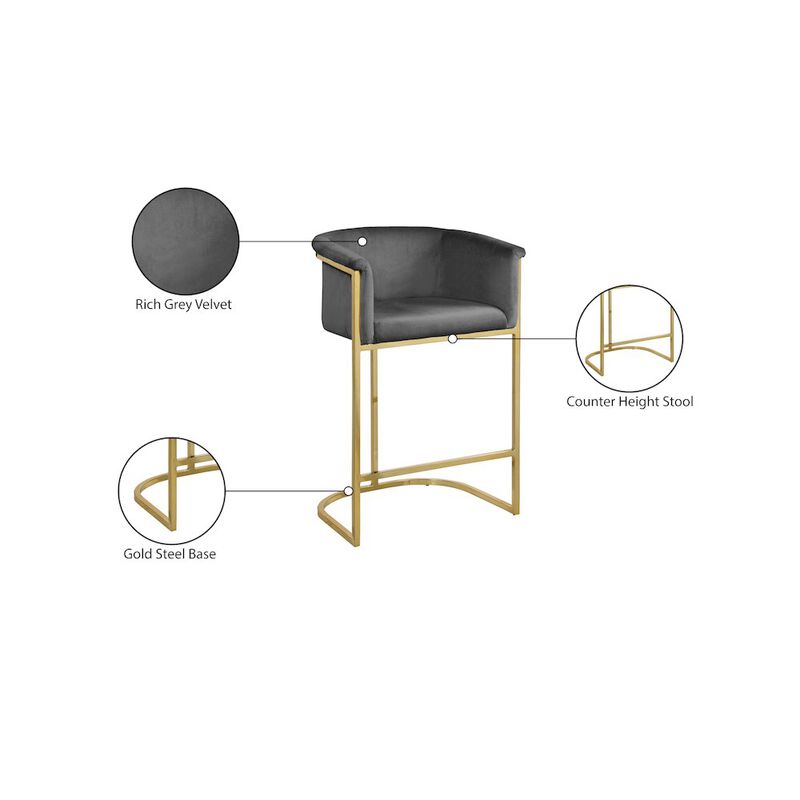 Meridian Furniture Donatella Velvet Stool