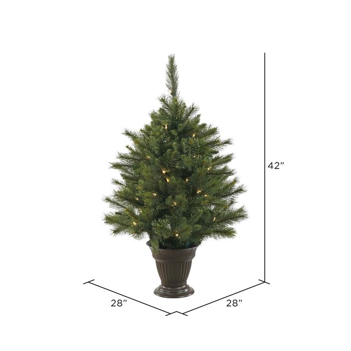 Vickerman Cashmere Tree 50 Warm White LED, Battery Operated with Timer, 3.5-Feet by 28-Inch