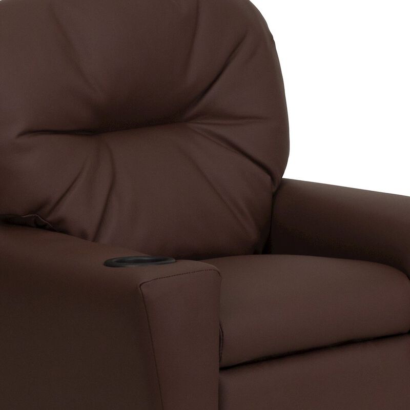 Flash Furniture Contemporary Brown LeatherSoft Kids Recliner with Cup Holder