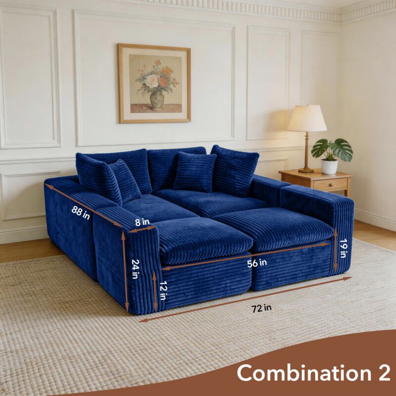 Nespfe Modular U-Shaped Compressed Sectional Sofa image number 8