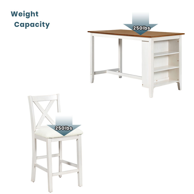 Merax 5 Pieces Counter Height Rustic Dining Table Set