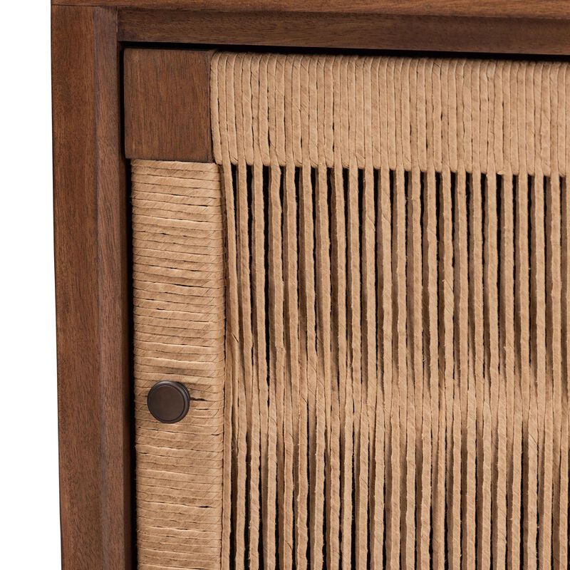 Baxton Studio Holitz Modern Bohemian Walnut Brown Finished Bayur Wood Nightstand