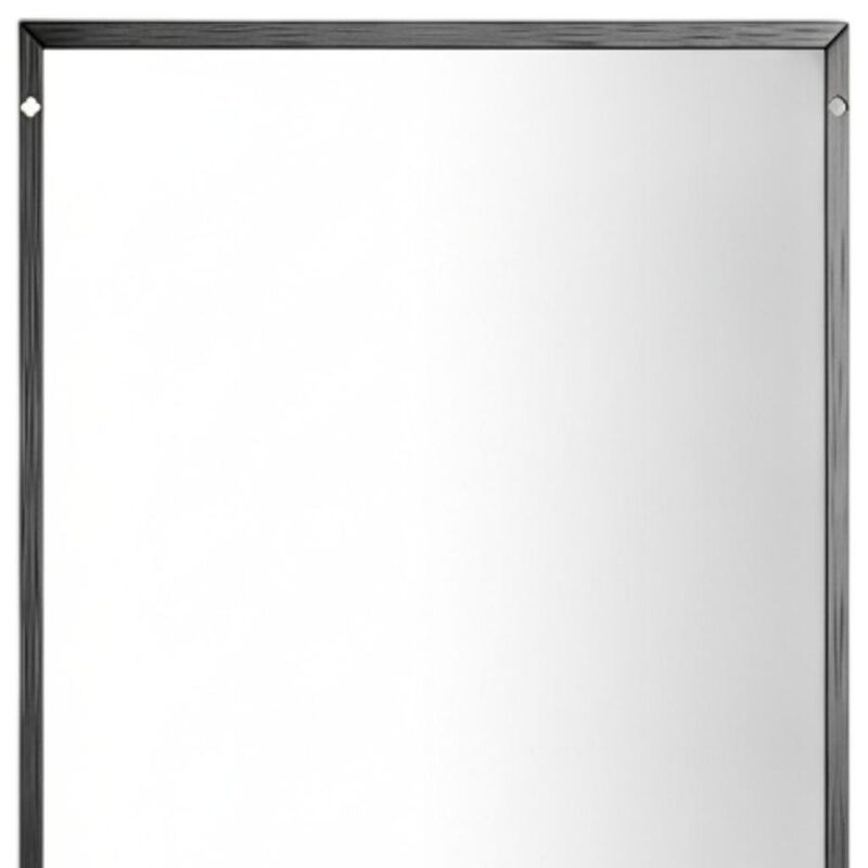 HomeRoots 59" Black Metal Framed Standing Mirror image number 2