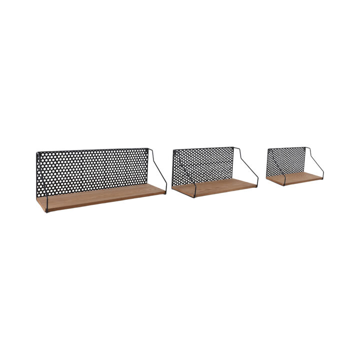 Metal/Wood S/3 Shelves