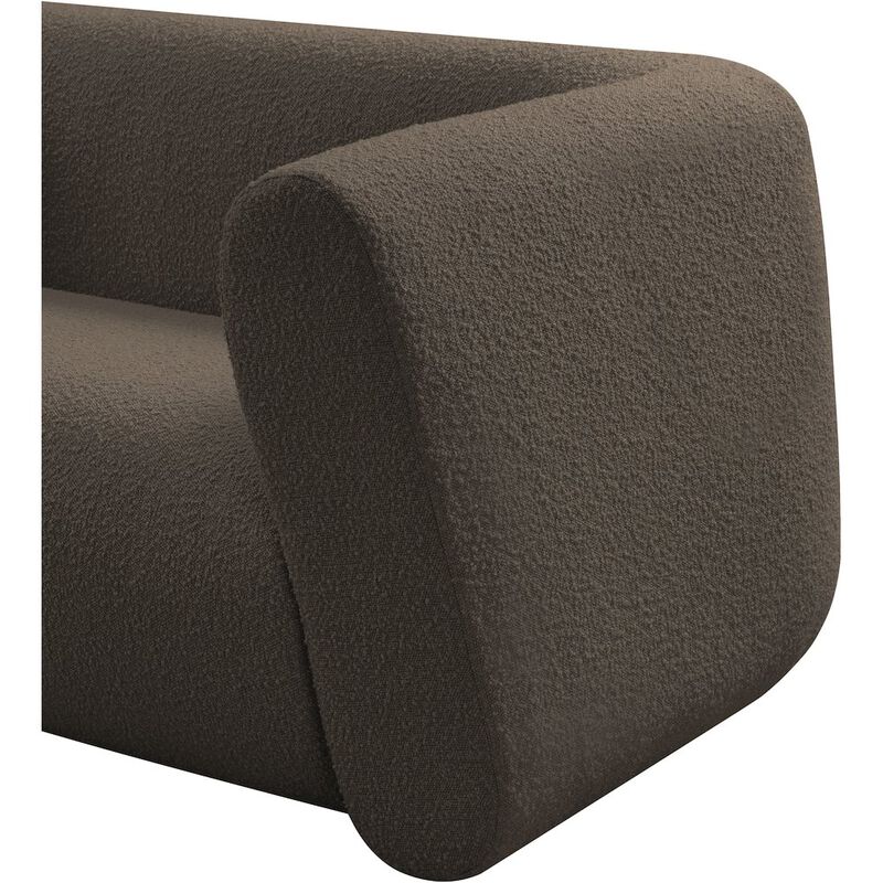 Meridian Furniture Abbington Brown Boucle Fabric Loveseat