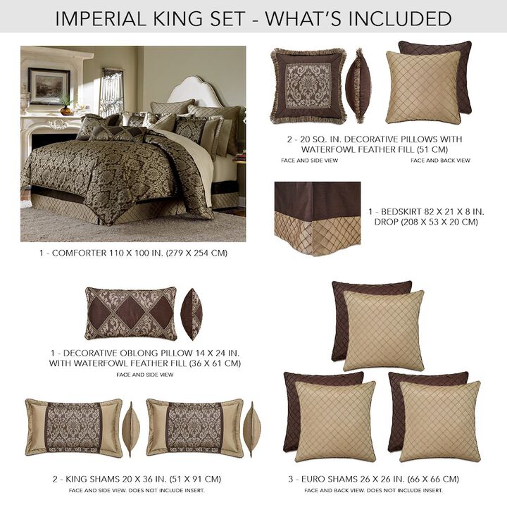 Michael Amini Imperial 9-Piece Queen Comforter Set - Bronze