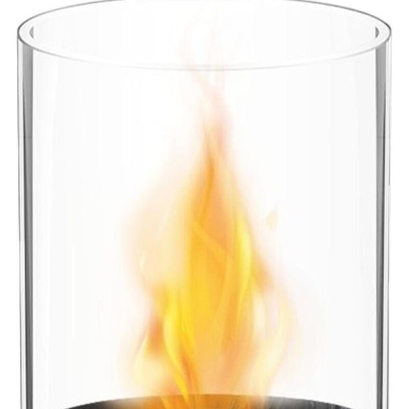 HomeRoots 12" Black And Clear Metal And Glass BioEthanol Portable Tabletop Firepit image number 2