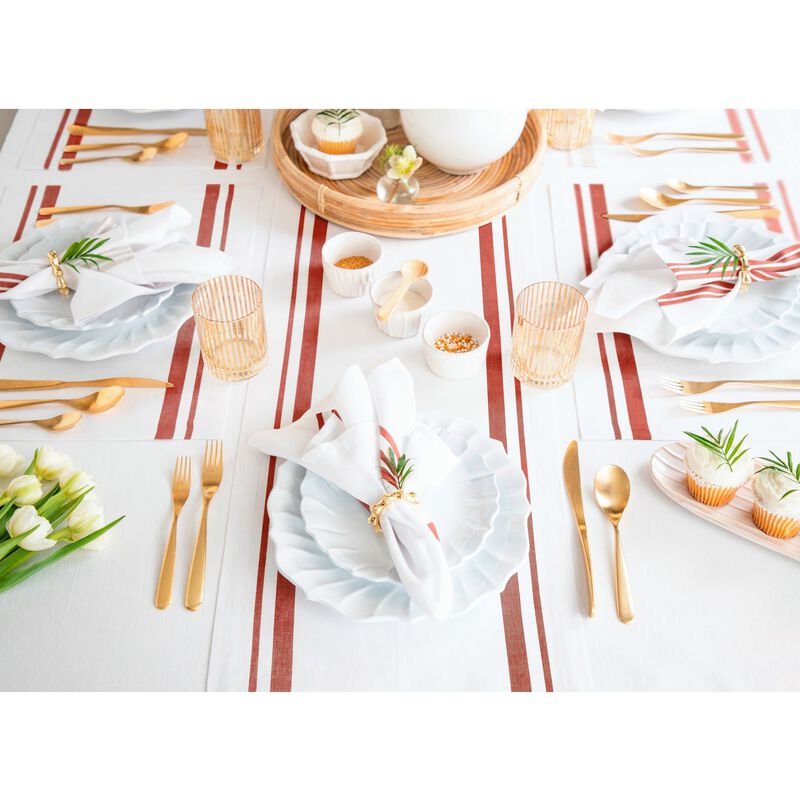 Solino Home 100% Pure Linen Table Runner - French Stripe
