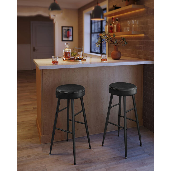 Set of 2 Bar Stools &ndash; Sleek and Comfortable Seating for Home Bar or Kitchen Island