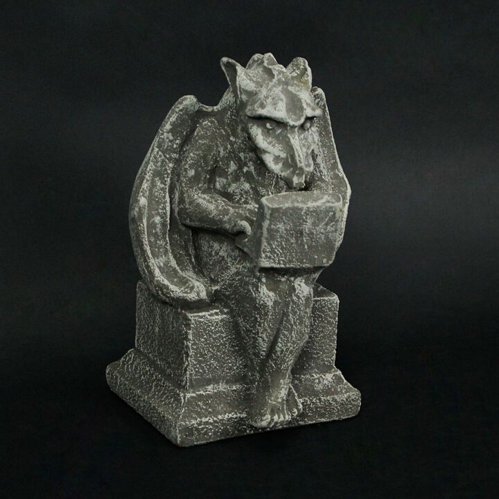 Gargoyle With Laptop Computer Concrete Statue