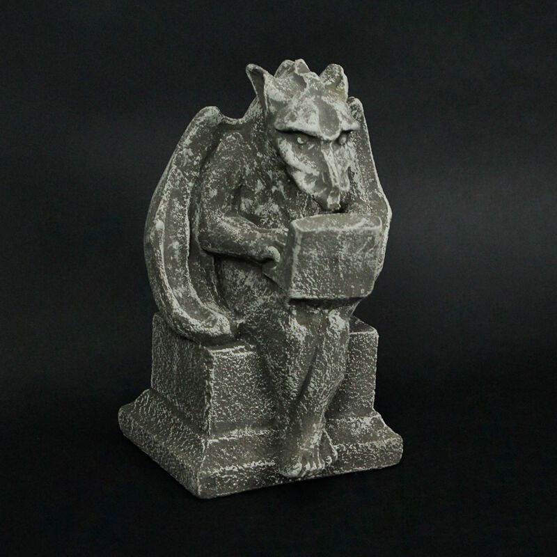 Gargoyle With Laptop Computer Concrete Statue image number 1