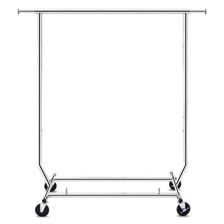 Hivvago Heavy Duty Metal Clothing Garment Rack with Lockable Wheels   250 lbs. Capacity